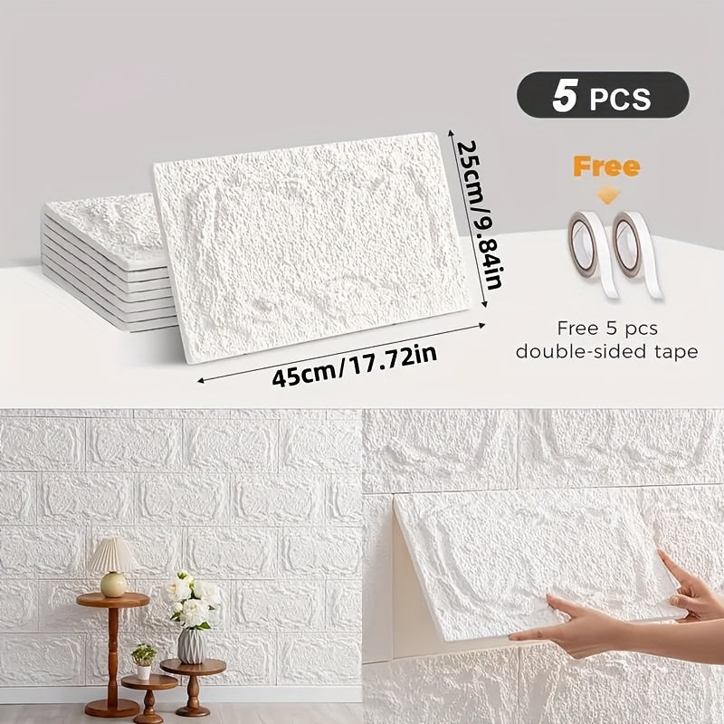 5pcs 3D Decorative Wall Panel 45x25cm