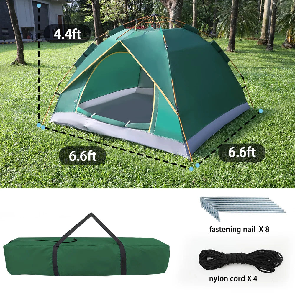 Automatic Tent for 3-4 Person 210DPU Waterproof 200*200*135CM