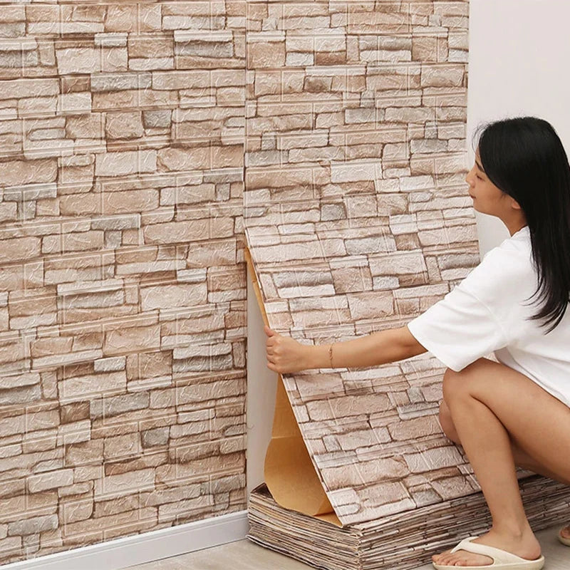 70cmx3m/5m/10m Wallpaper Brick 3D Sticker