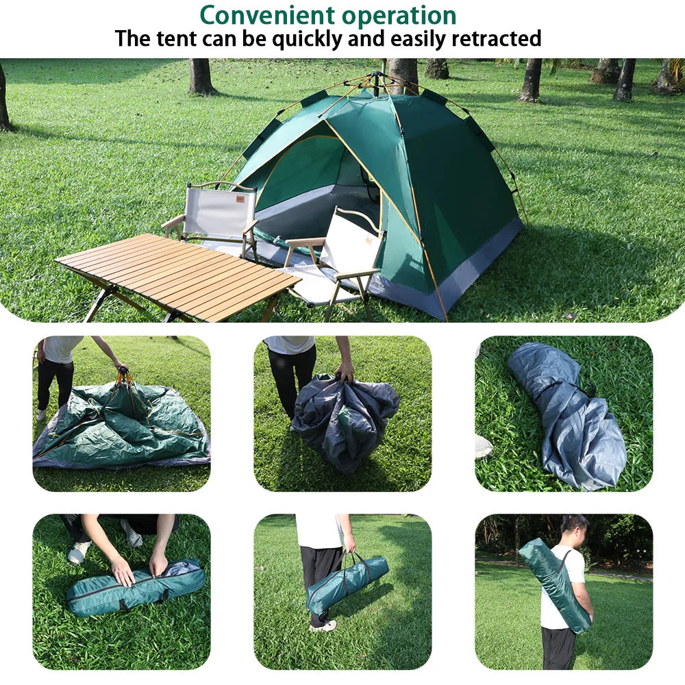 Automatic Tent for 3-4 Person 210DPU Waterproof 200*200*135CM