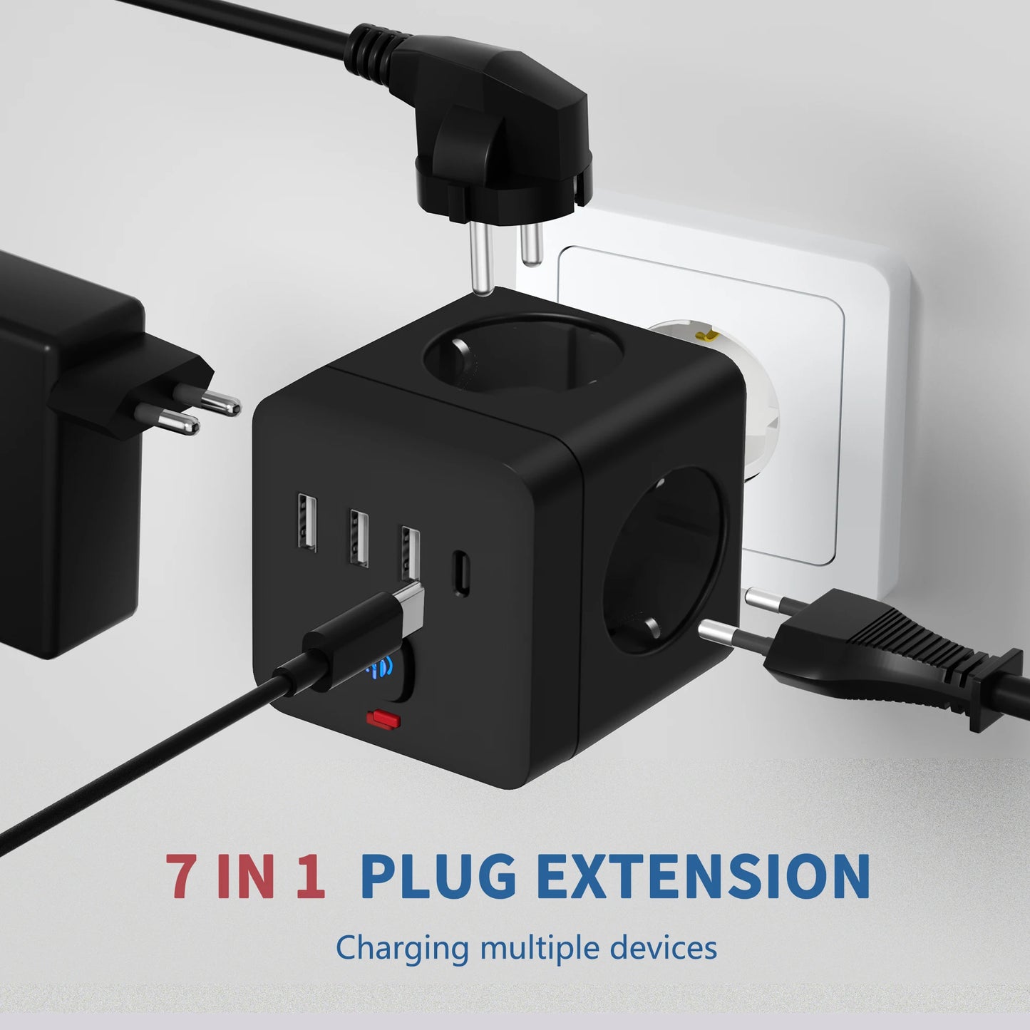 7-in-1 EU Power Station With Overload Protection
