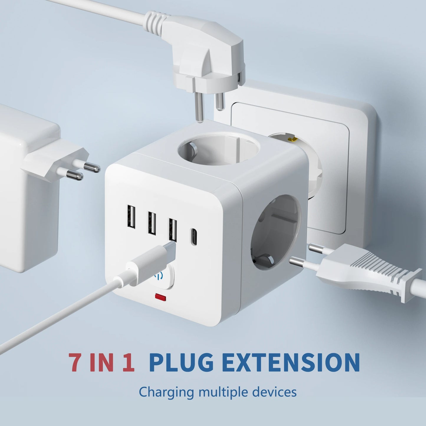 7-in-1 EU Power Station With Overload Protection