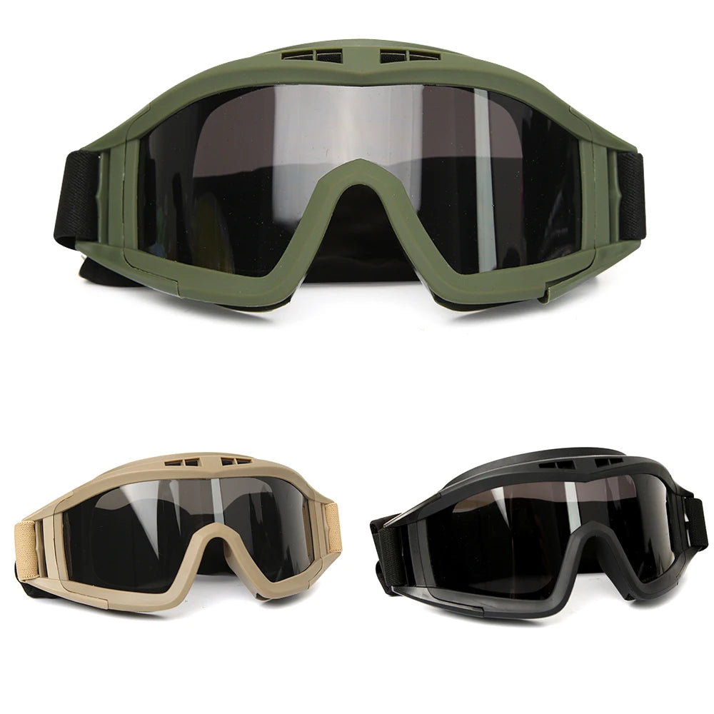 Tactical Goggles with 3 Lens, Balistic protection