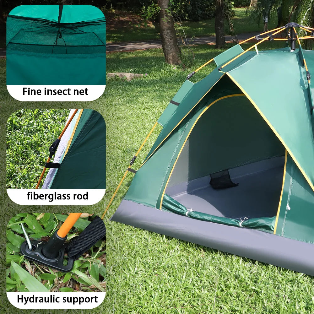 Automatic Tent for 3-4 Person 210DPU Waterproof 200*200*135CM