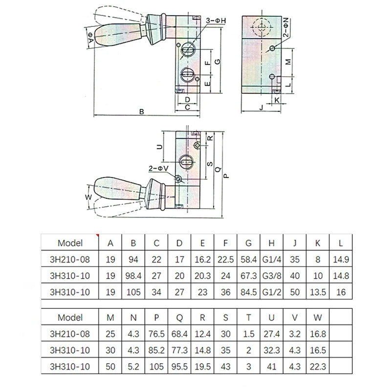 3H210-08 1/4" Pneumatic Control Valve