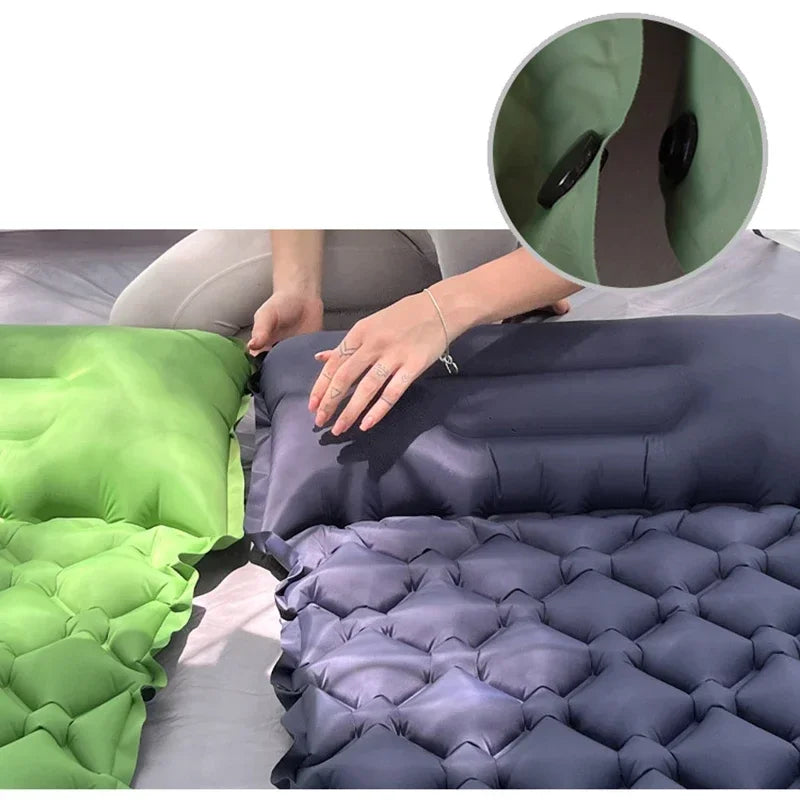 Double Inflatable Mattress with Built-in Pillow Pump
