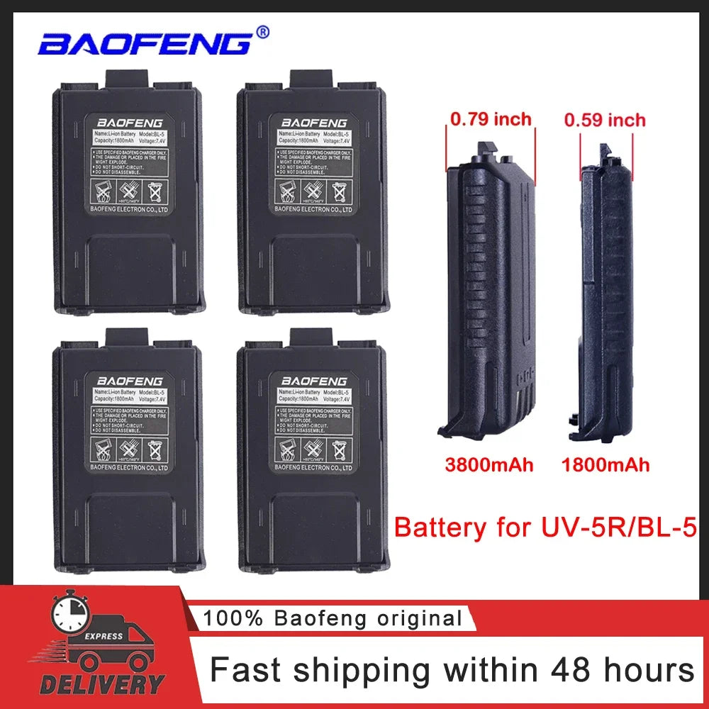 Battery for Baofeng UV-5R UV-5RE DM-5R Plus BF-F8 RT-5R RT5 BL-5