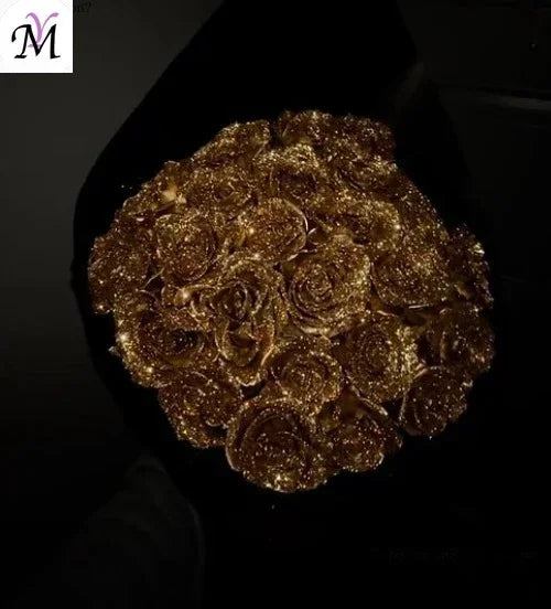 30/50 pcs 7/6 cm Glitter Artificial Rose