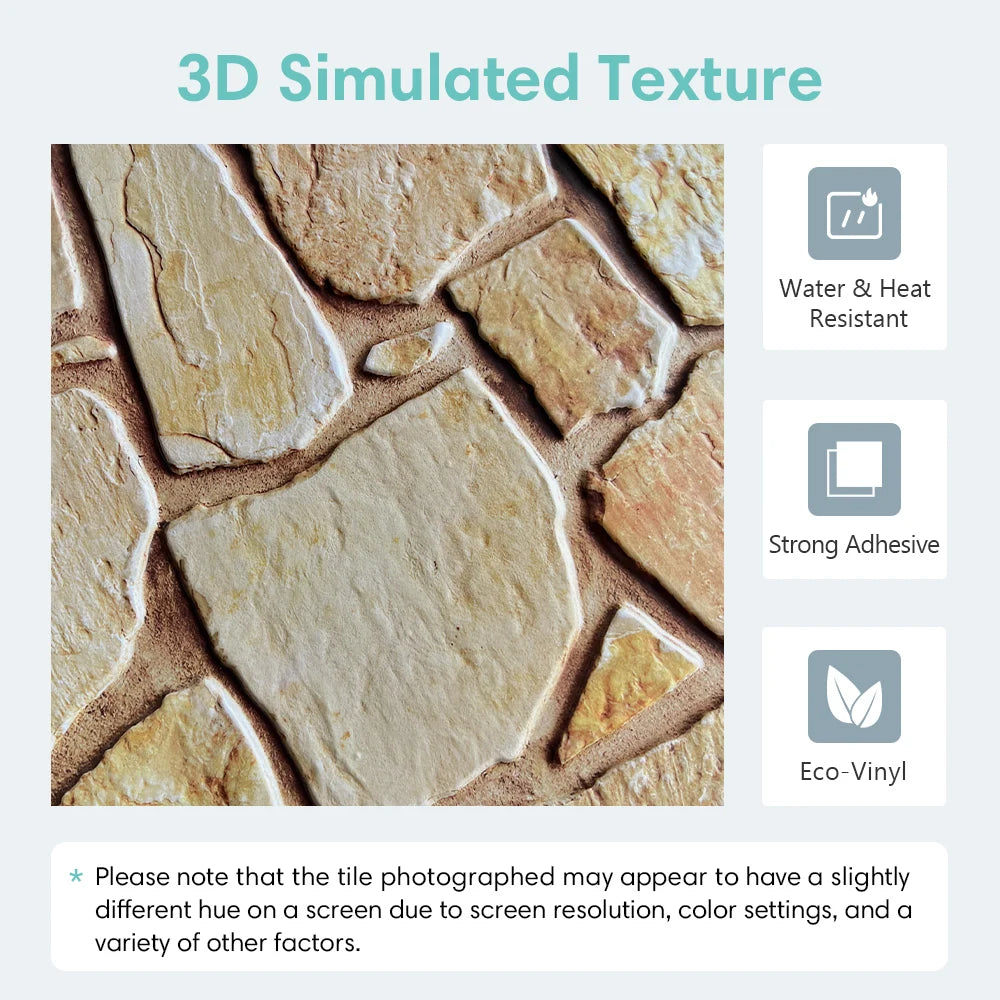 10pcs 3D Stone Wall Panels