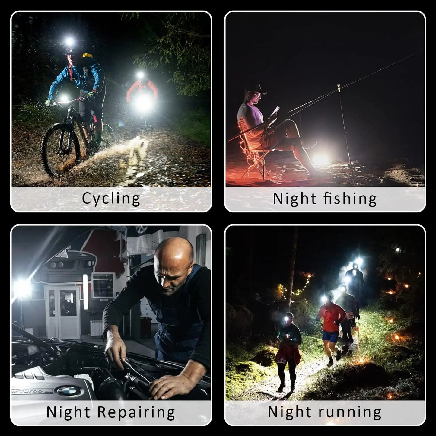 LED Flashlight Super Bright 1500LM Folding Bracket