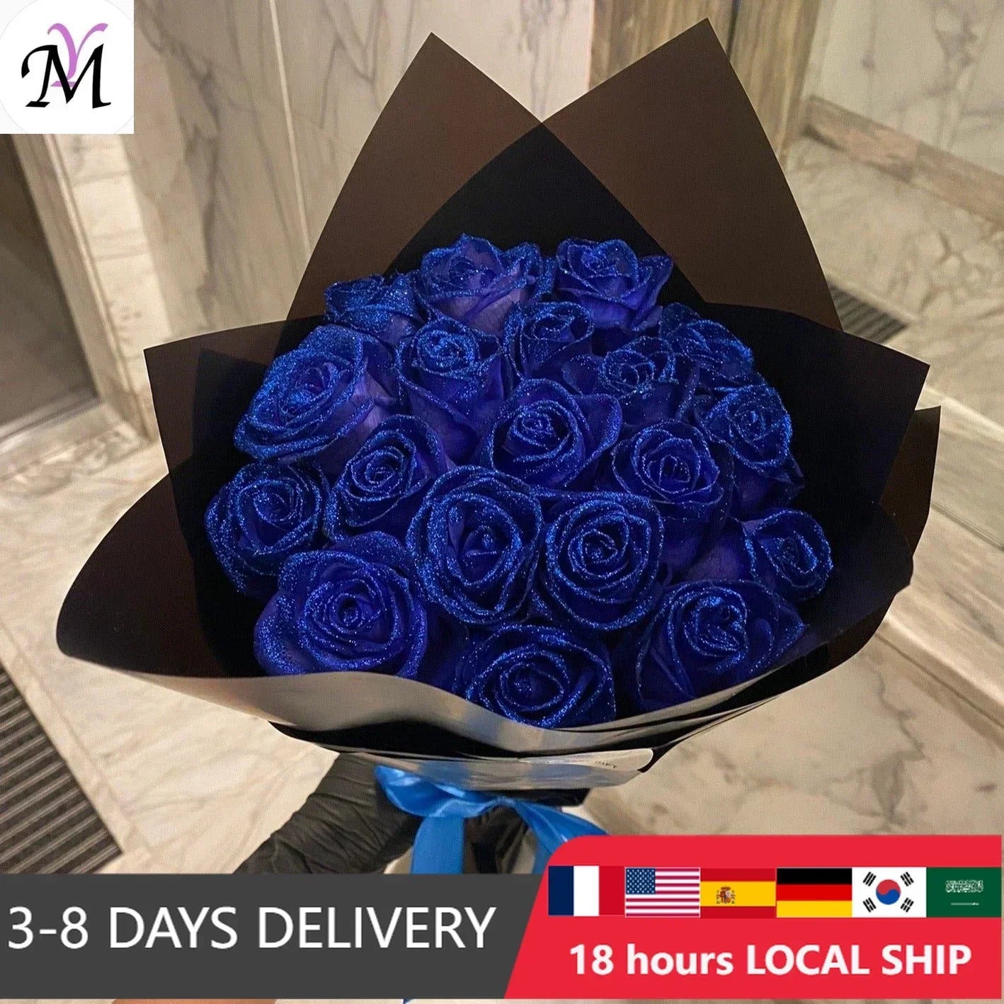 30/50 pcs 7/6 cm Glitter Artificial Rose