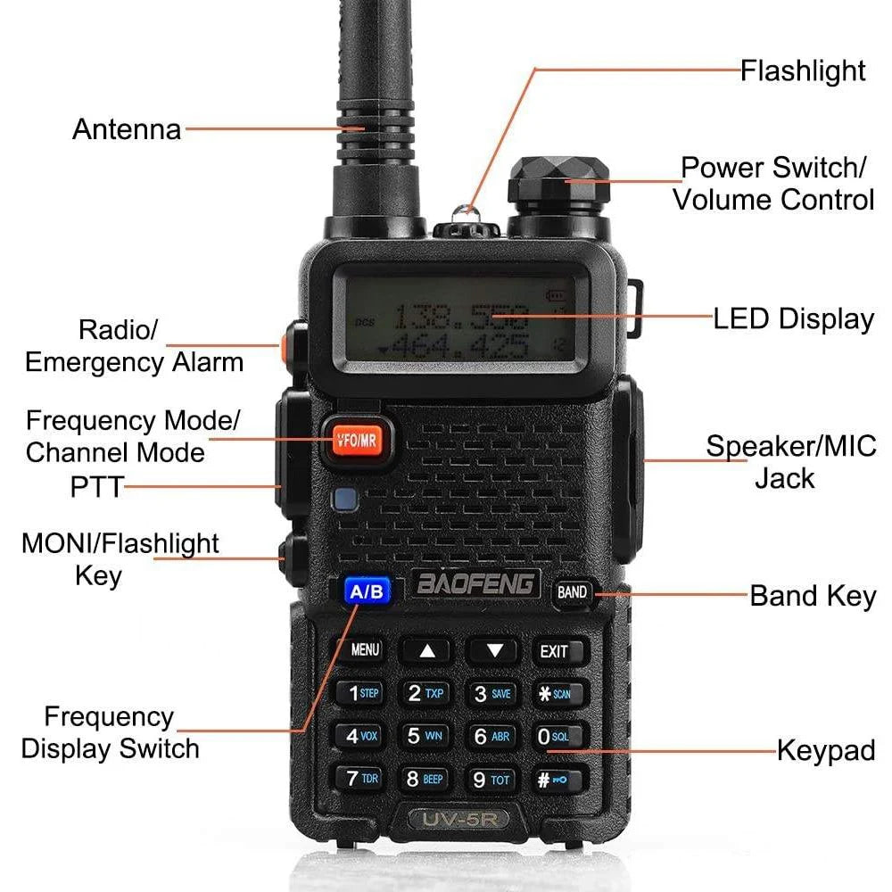 2pcs BAOFENG UV-5R 5W Dual Band Radio