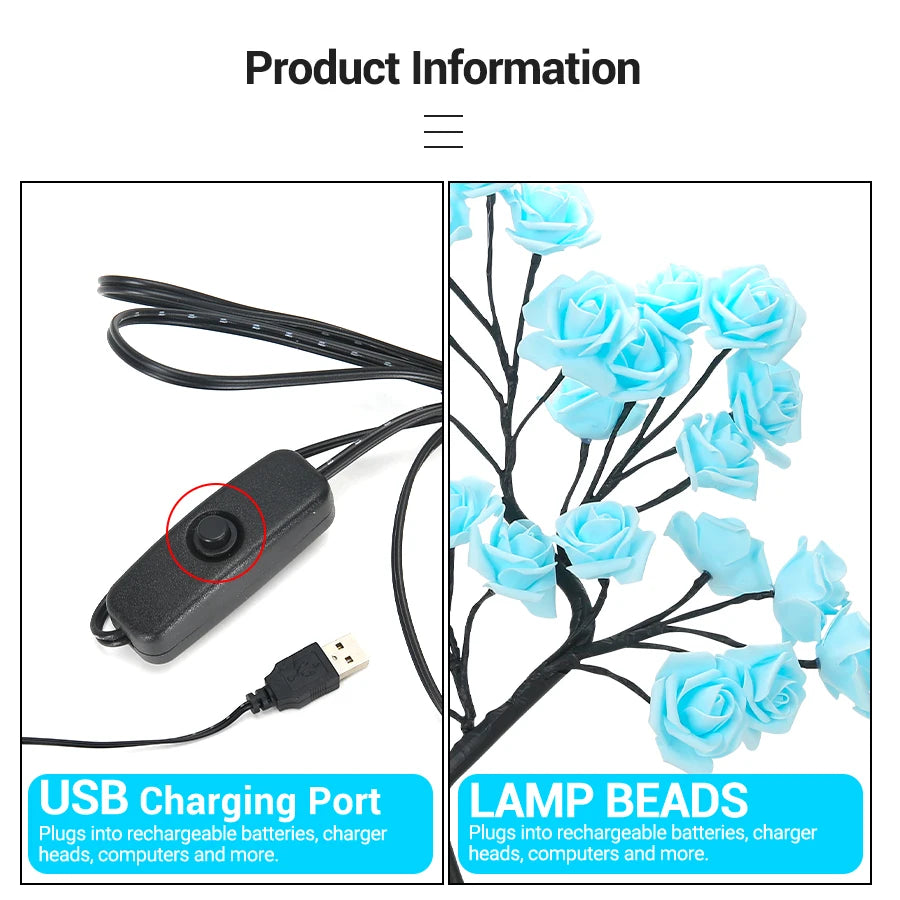 LED Rose Tree Lamp