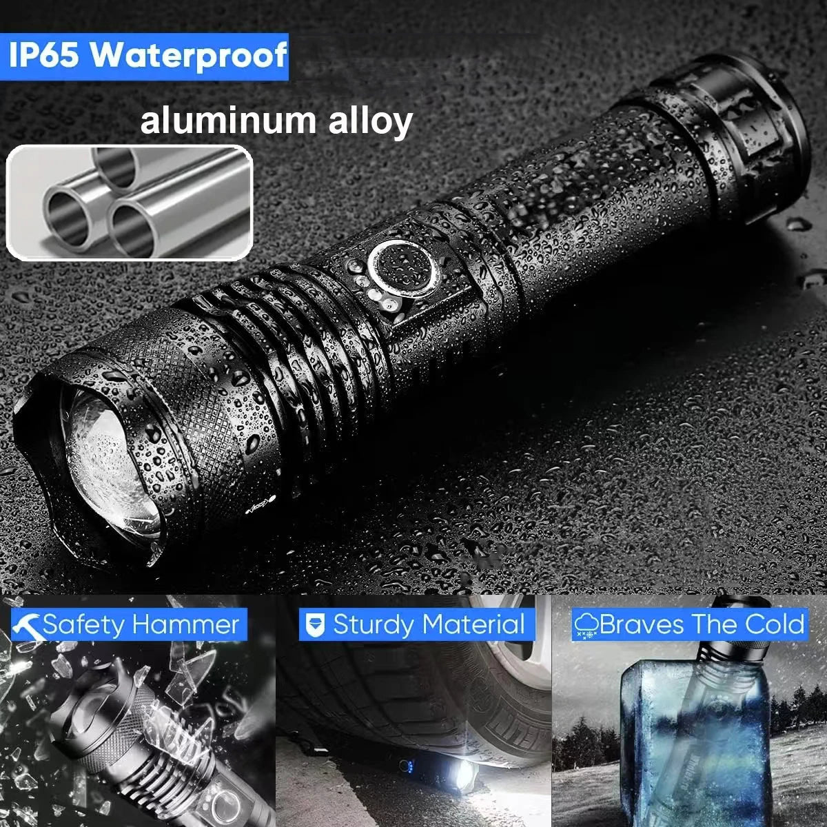 High Power Rechargeable Tactical Flashlight