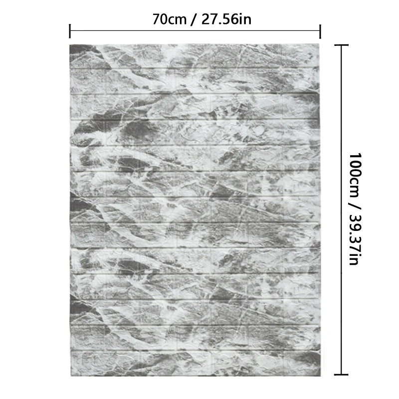 70cmx3m/5m/10m Wallpaper Brick 3D Sticker