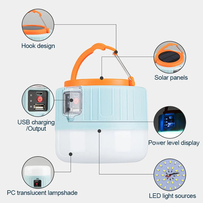 Waterproof Solar LED Camping Light