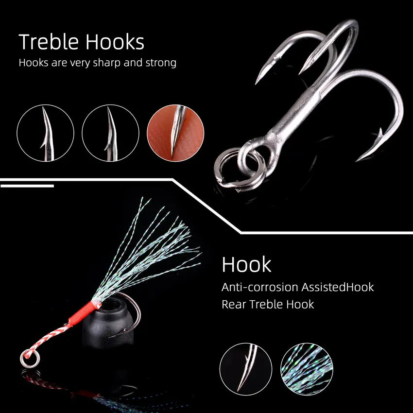 5Pcs Slow Long Metal Jig