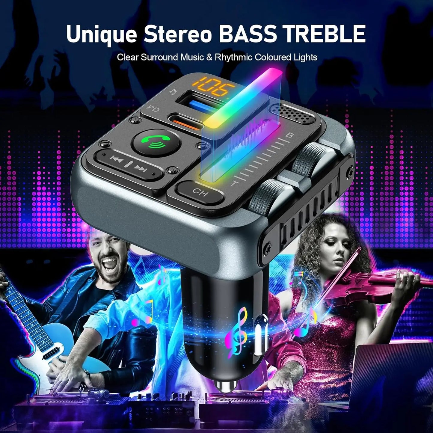 LOLOAGO Bluetooth 5.3 Car Stereo & Charger