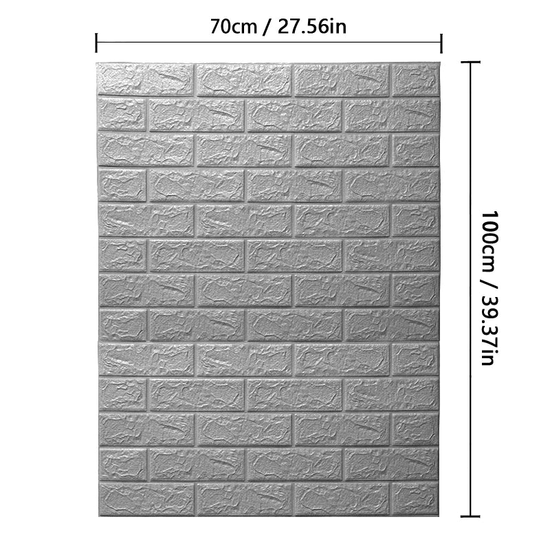70cmx3m/5m/10m Wallpaper Brick 3D Sticker
