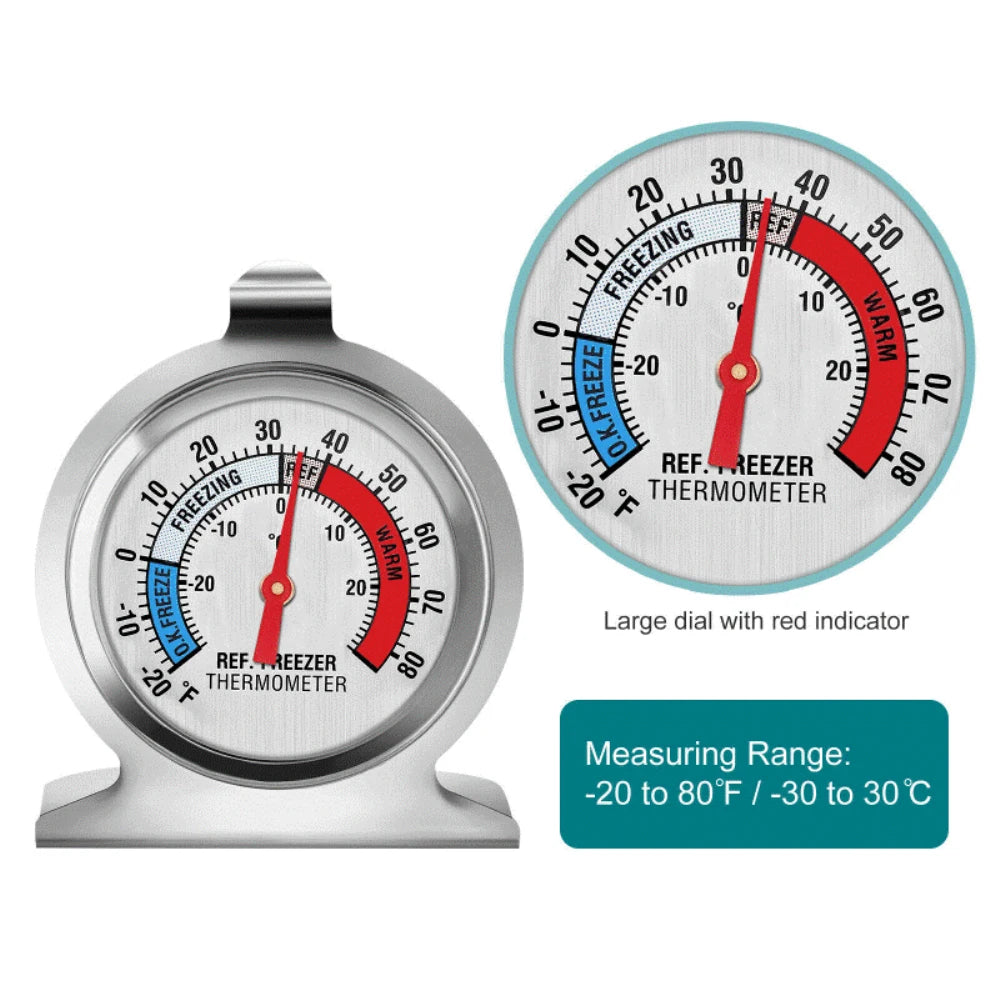 Stainless Steel Mini Fridge Thermometer -30 To 30°C
