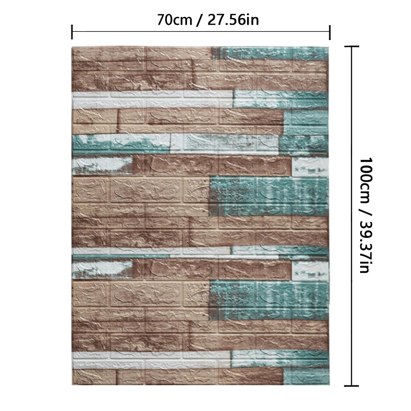 70cmx3m/5m/10m Wallpaper Brick 3D Sticker