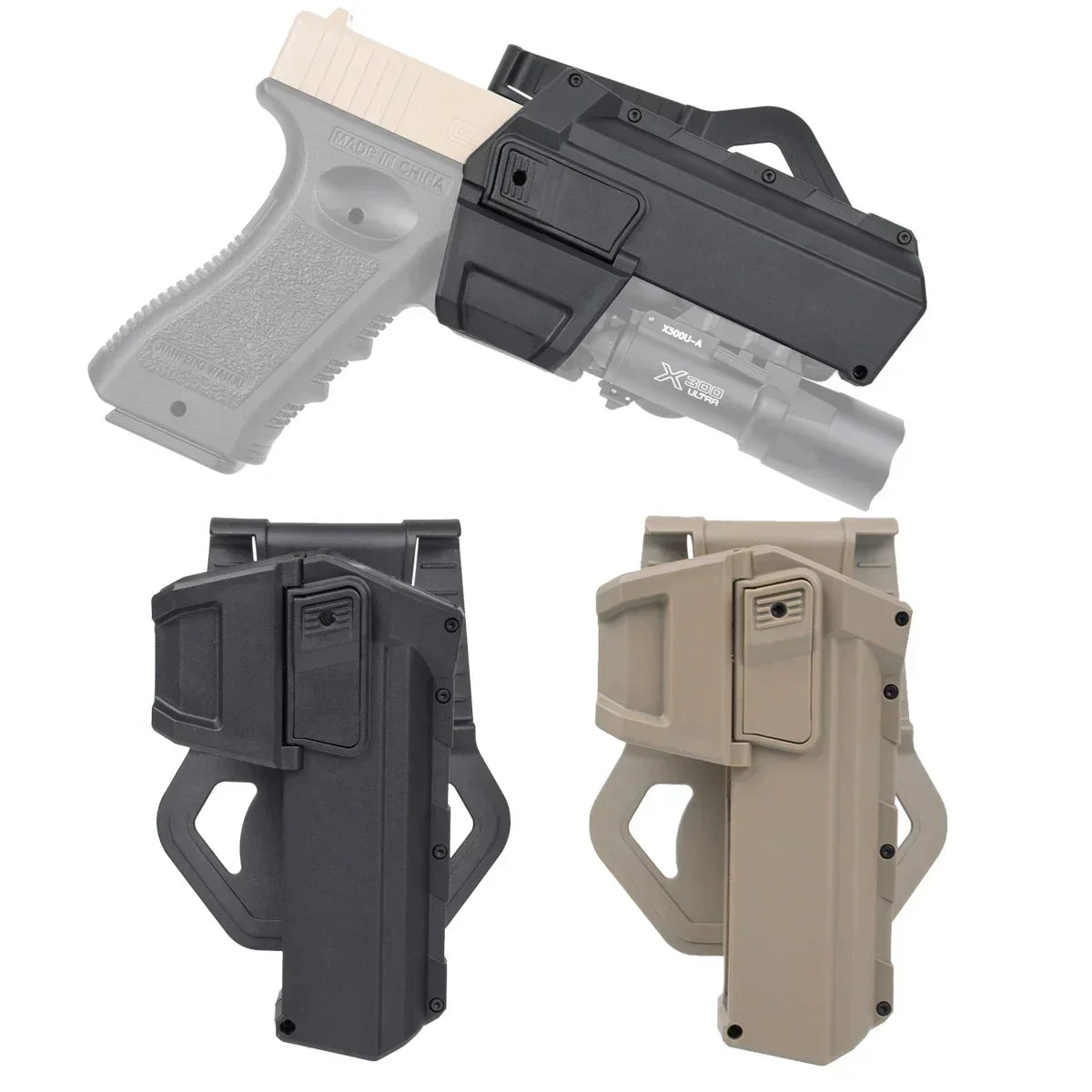 Glock 17 19 Holster Fit Surefire X400 X300 Flashlight