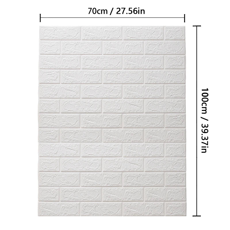 70cmx3m/5m/10m Wallpaper Brick 3D Sticker