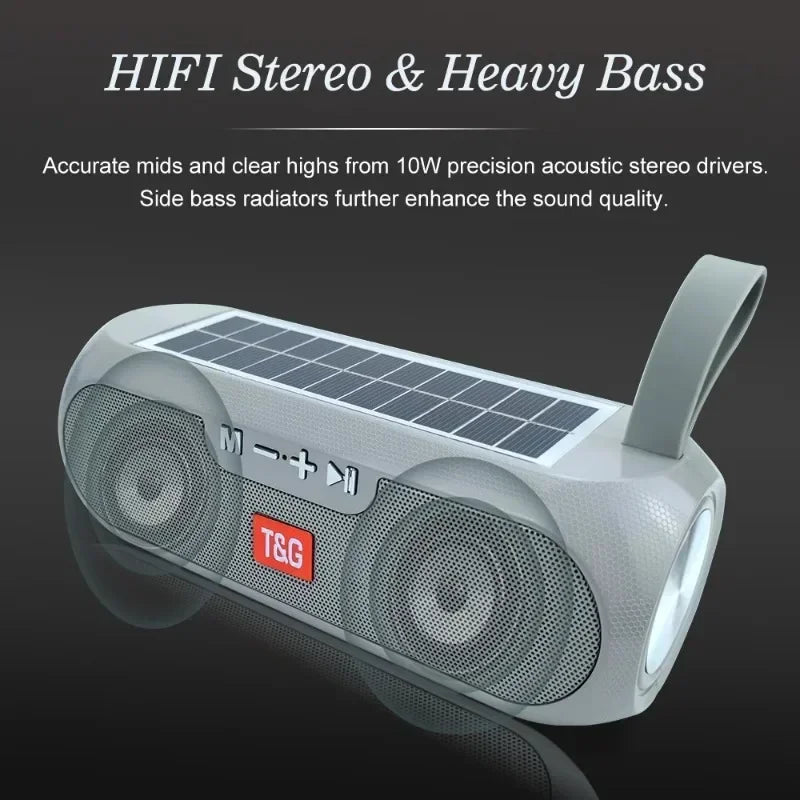 T&G TG182 Solar Charging Portable Bluetooth Stereo