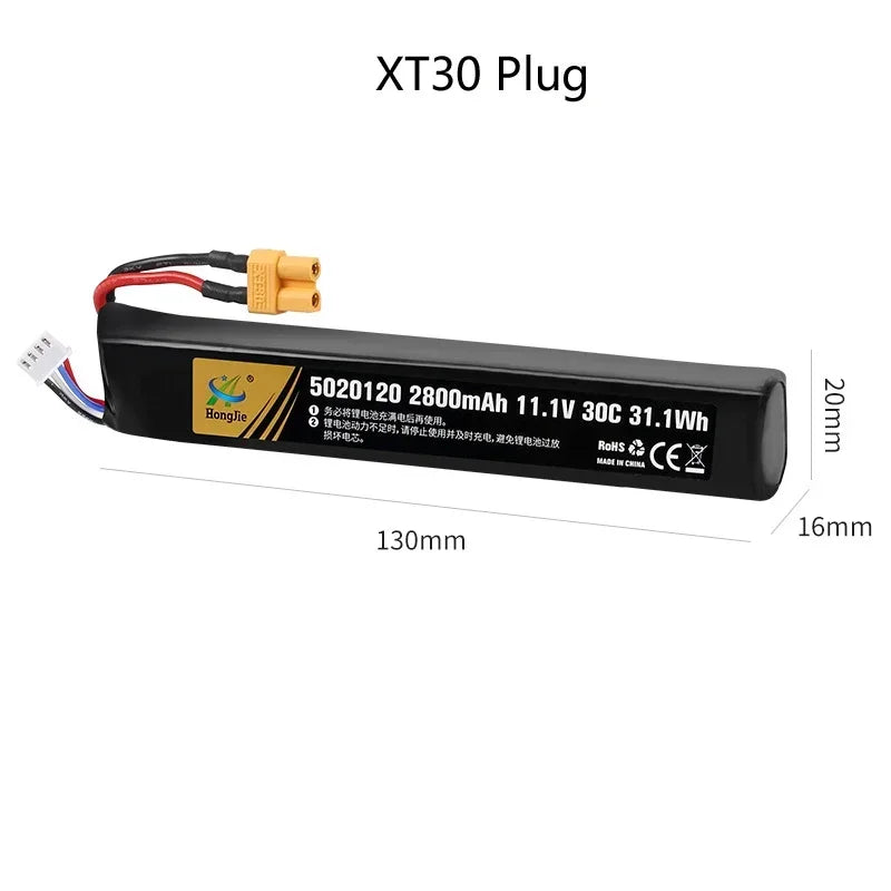 LiPo battery 11.1V 3S 2800mAh 30C 31.1W