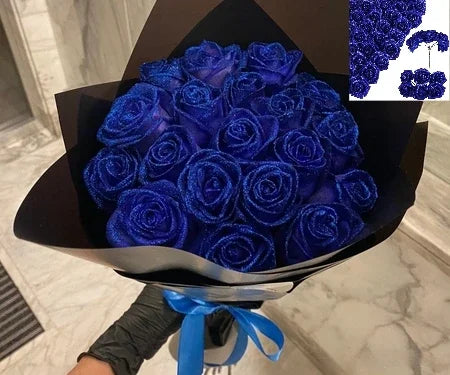 30/50 pcs 7/6 cm Glitter Artificial Rose