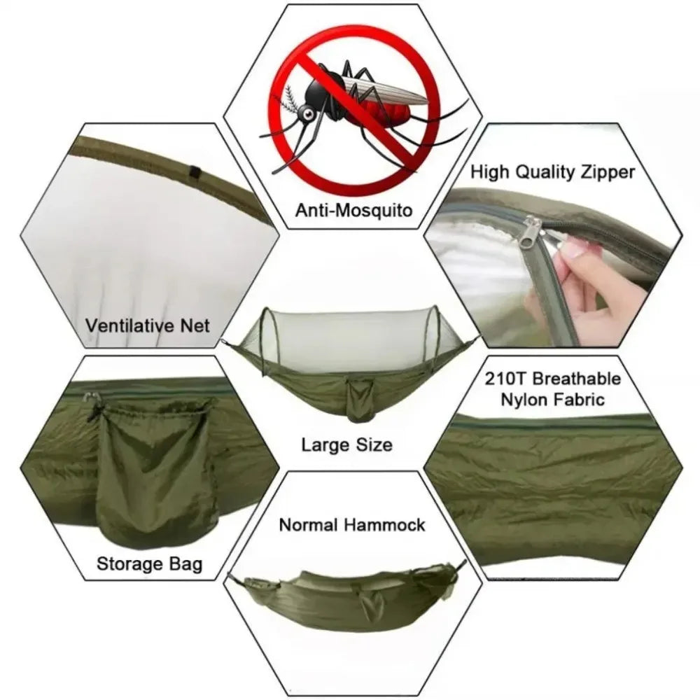 ZG Camping Hammock With Mosquito Net 250x120cm