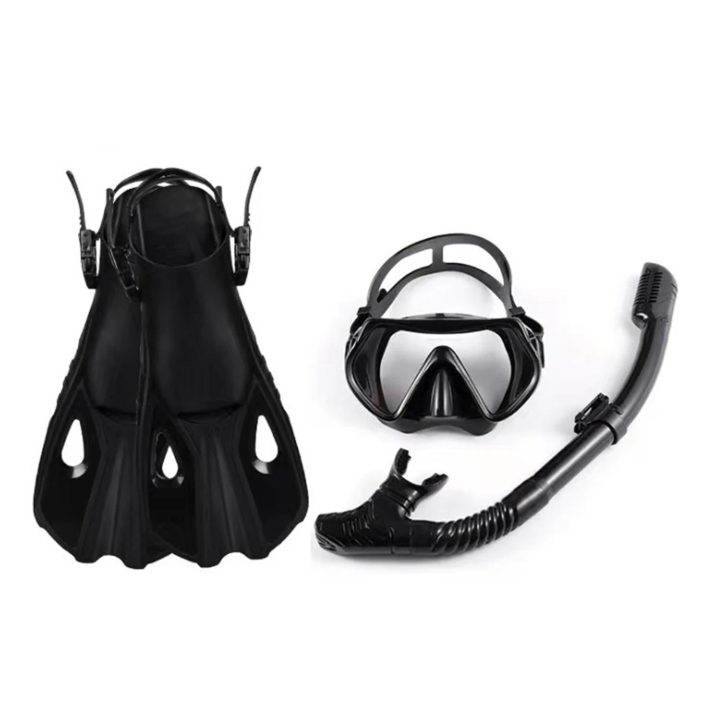 Diving Goggles and Adjustable Fins