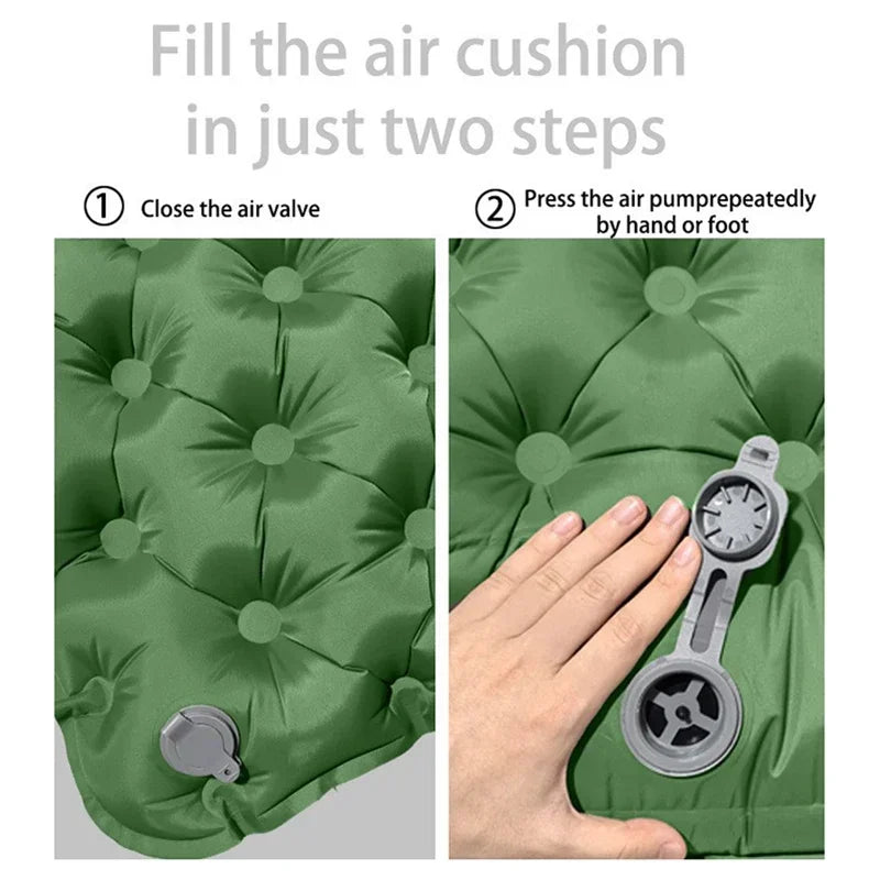 Double Inflatable Mattress with Built-in Pillow Pump