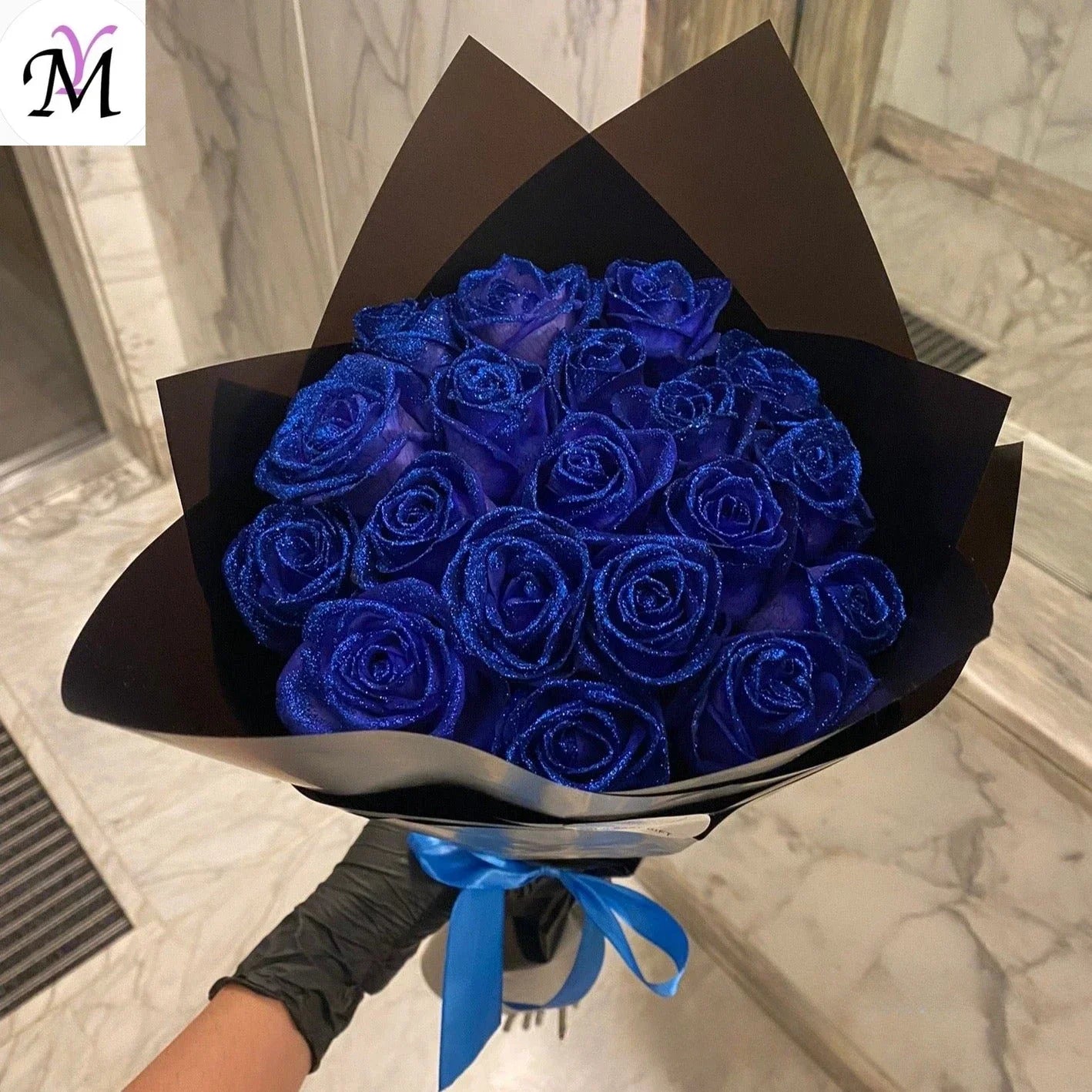 30/50 pcs 7/6 cm Glitter Artificial Rose