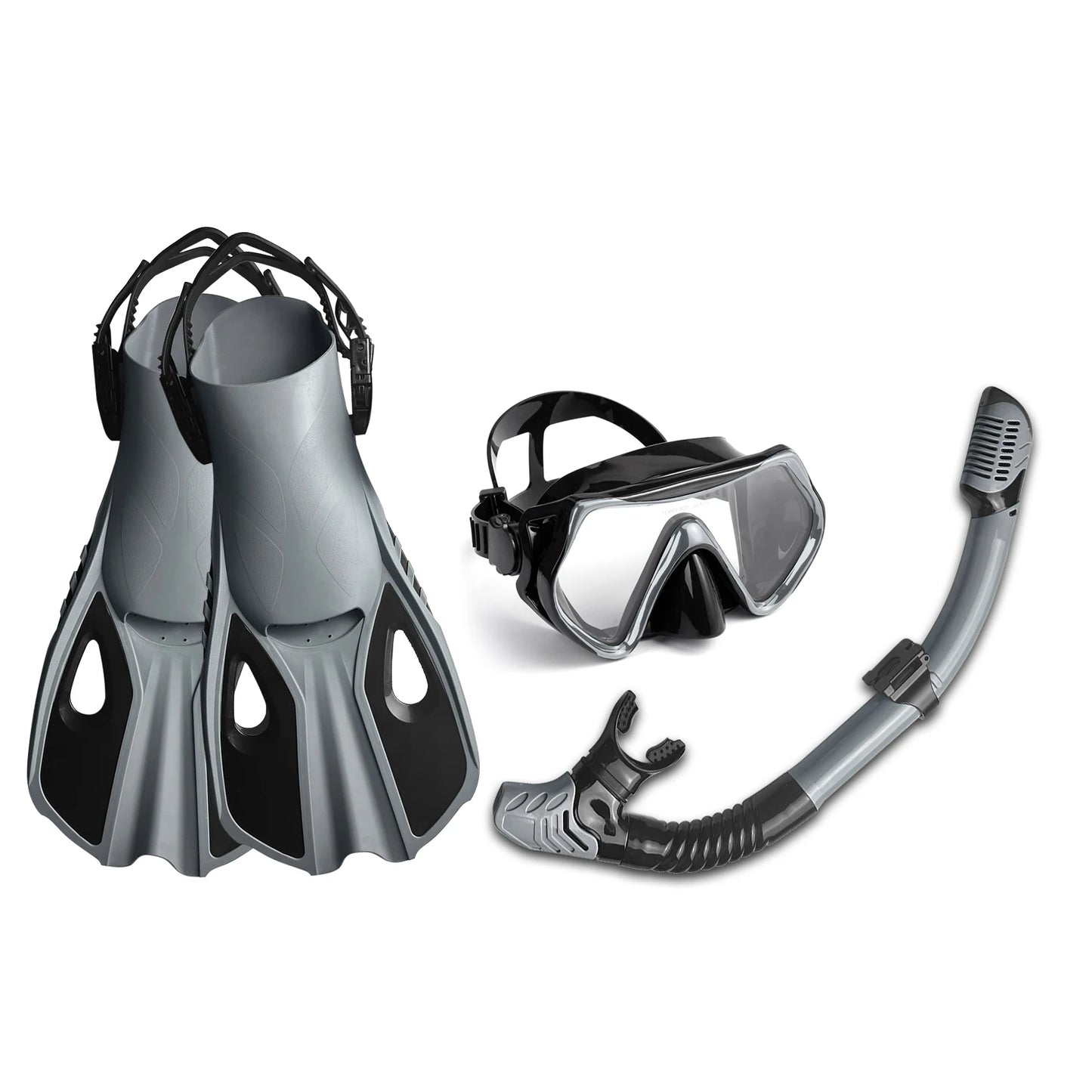Diving Goggles and Adjustable Fins