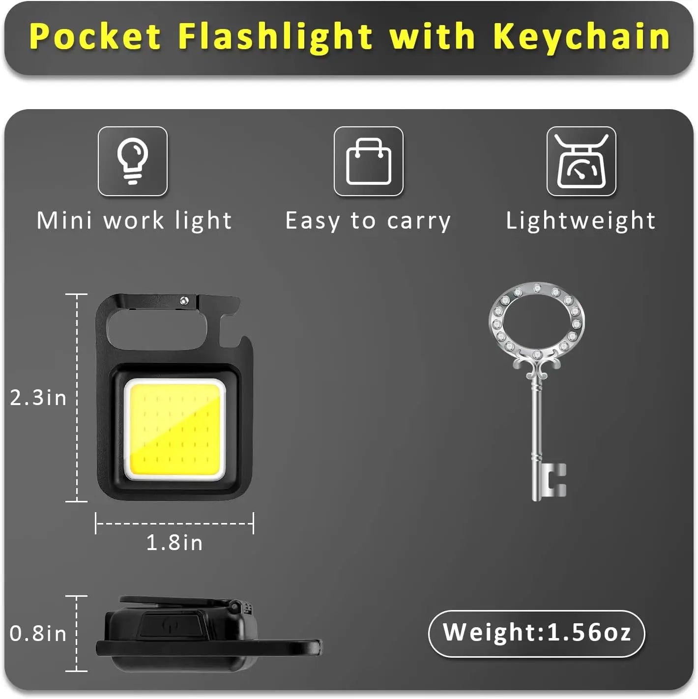 LED Flashlight Super Bright 1500LM Folding Bracket