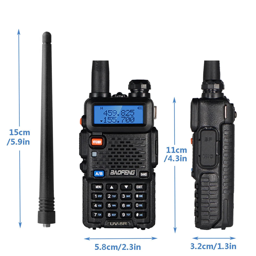 2pcs BAOFENG UV-5R 5W Dual Band Radio