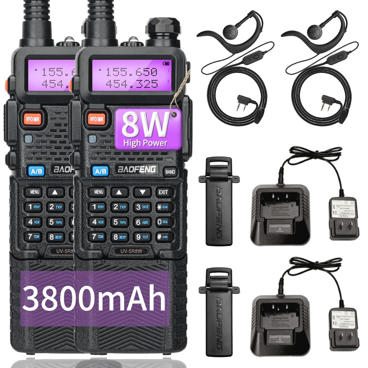 Set of 2, BaoFeng UV-5R 8W Radio
