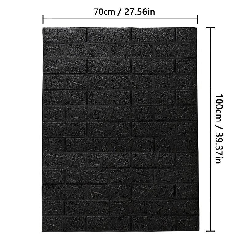 70cmx3m/5m/10m Wallpaper Brick 3D Sticker