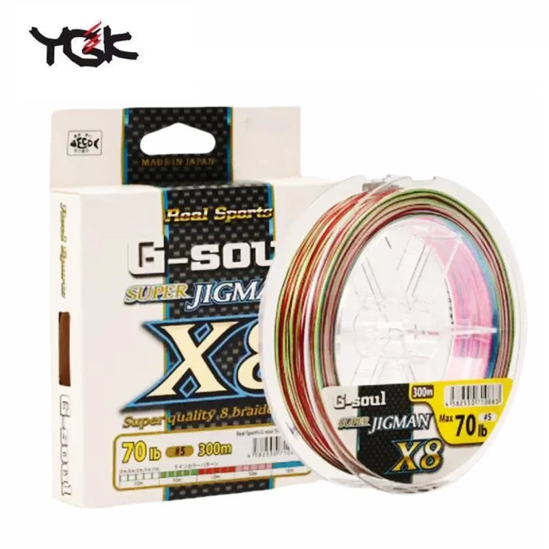 Japan YGK G-SOUL X8 JIGMAN 8 Braided Multicolour Fishing Line