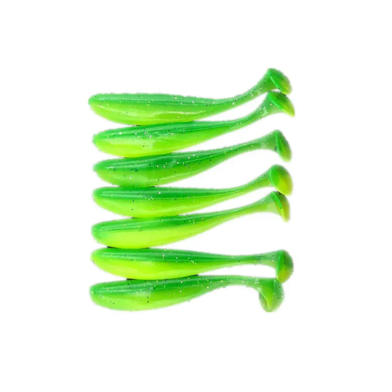 Silicone Soft T Tail Fishing Lure Set 50pcs/Lot 55mm/65mm/70mm