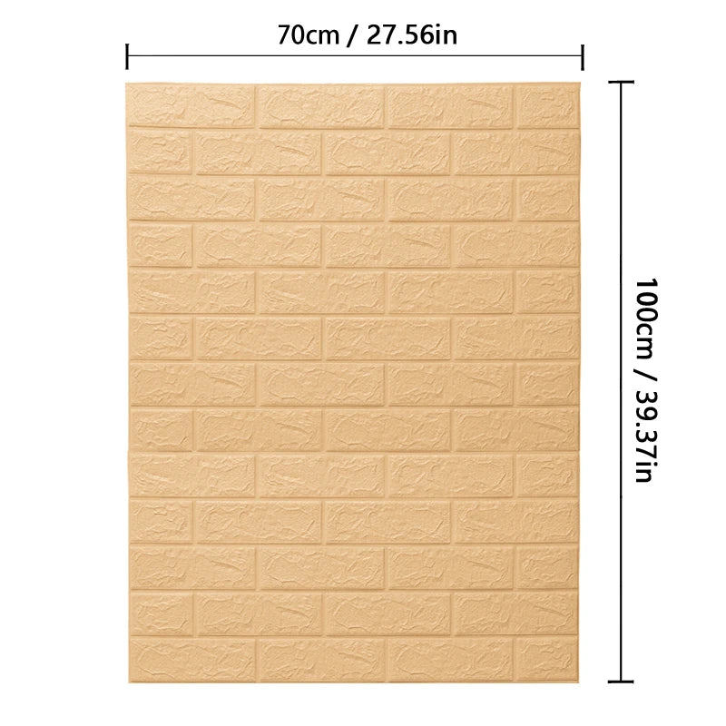 70cmx3m/5m/10m Wallpaper Brick 3D Sticker