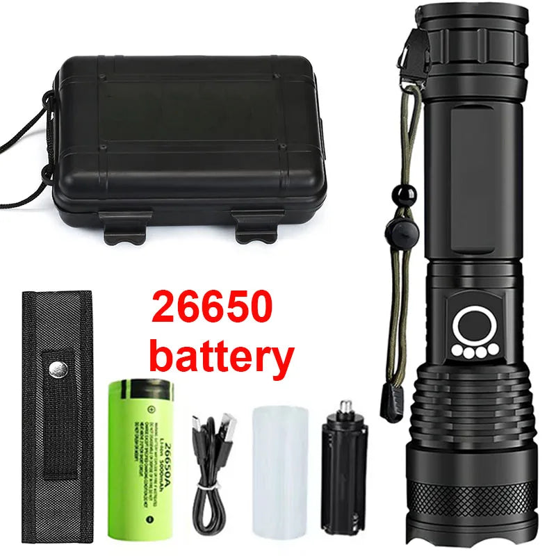 High Power Rechargeable Tactical Flashlight
