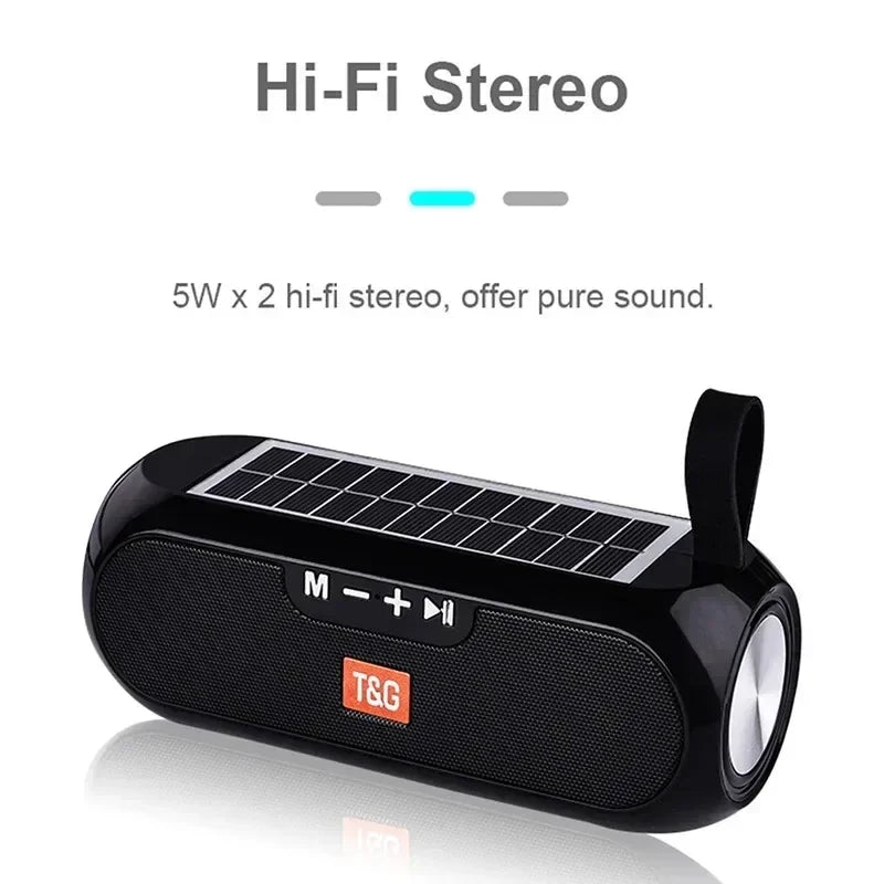 T&G TG182 Solar Charging Portable Bluetooth Stereo
