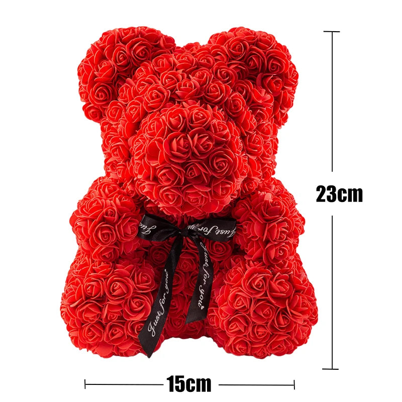 Rose Bear With Box 25cm LED