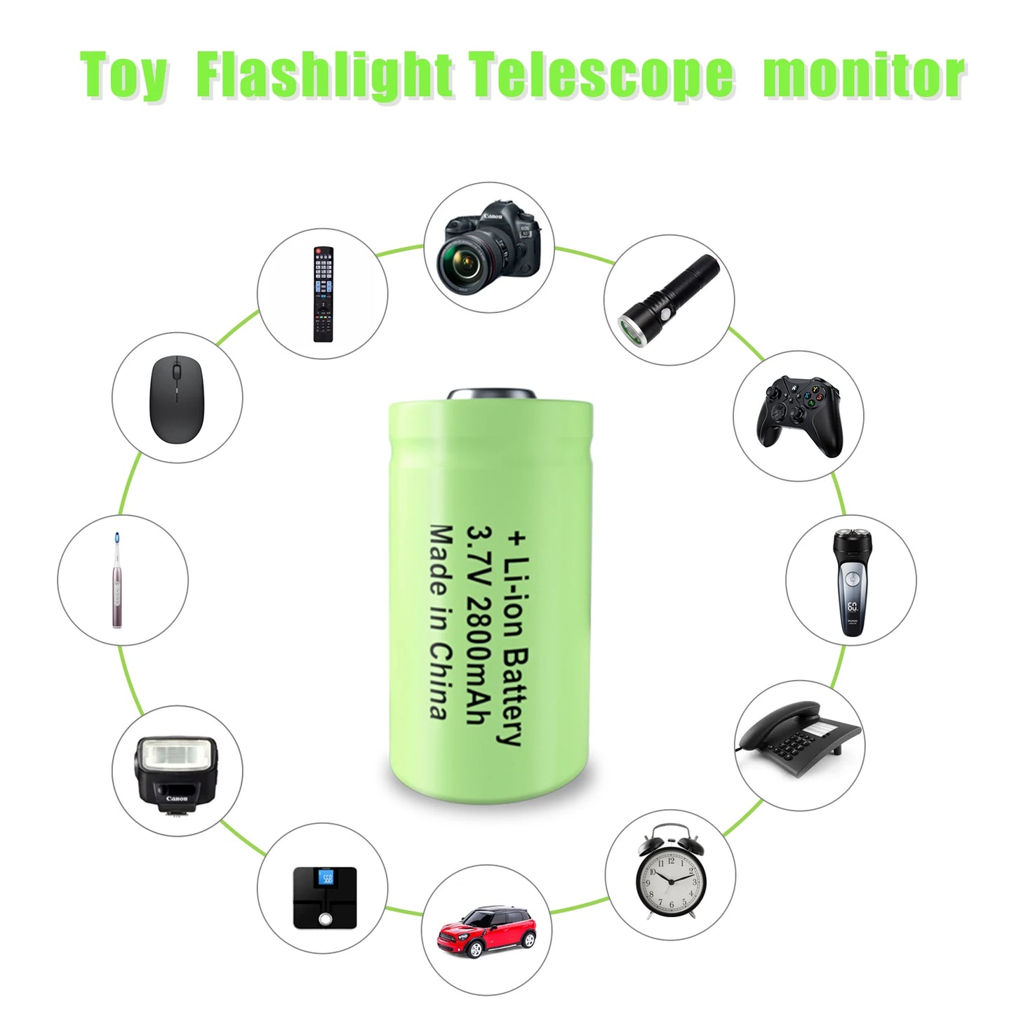 Rechargeable CR123A 2800mAh 3.7V Li-ion