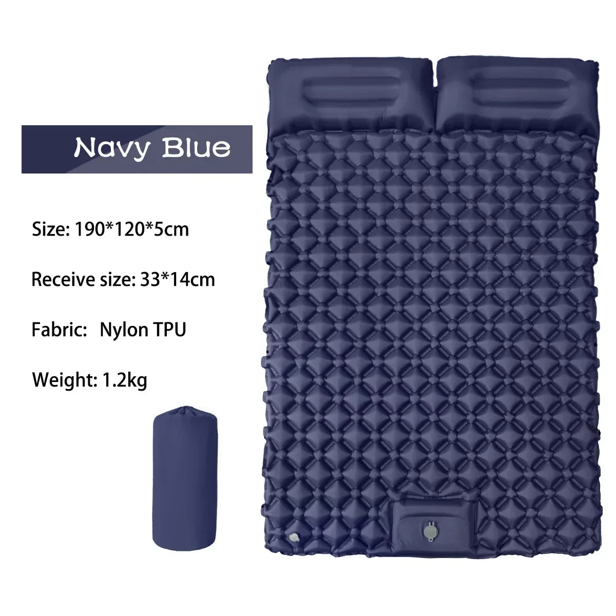 Double Inflatable Mattress with Built-in Pillow Pump