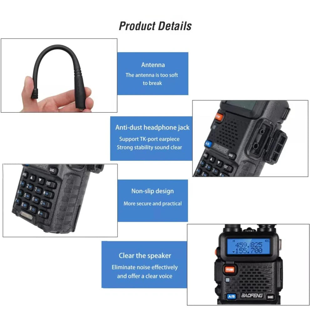 2pcs BAOFENG UV-5R 5W Dual Band Radio