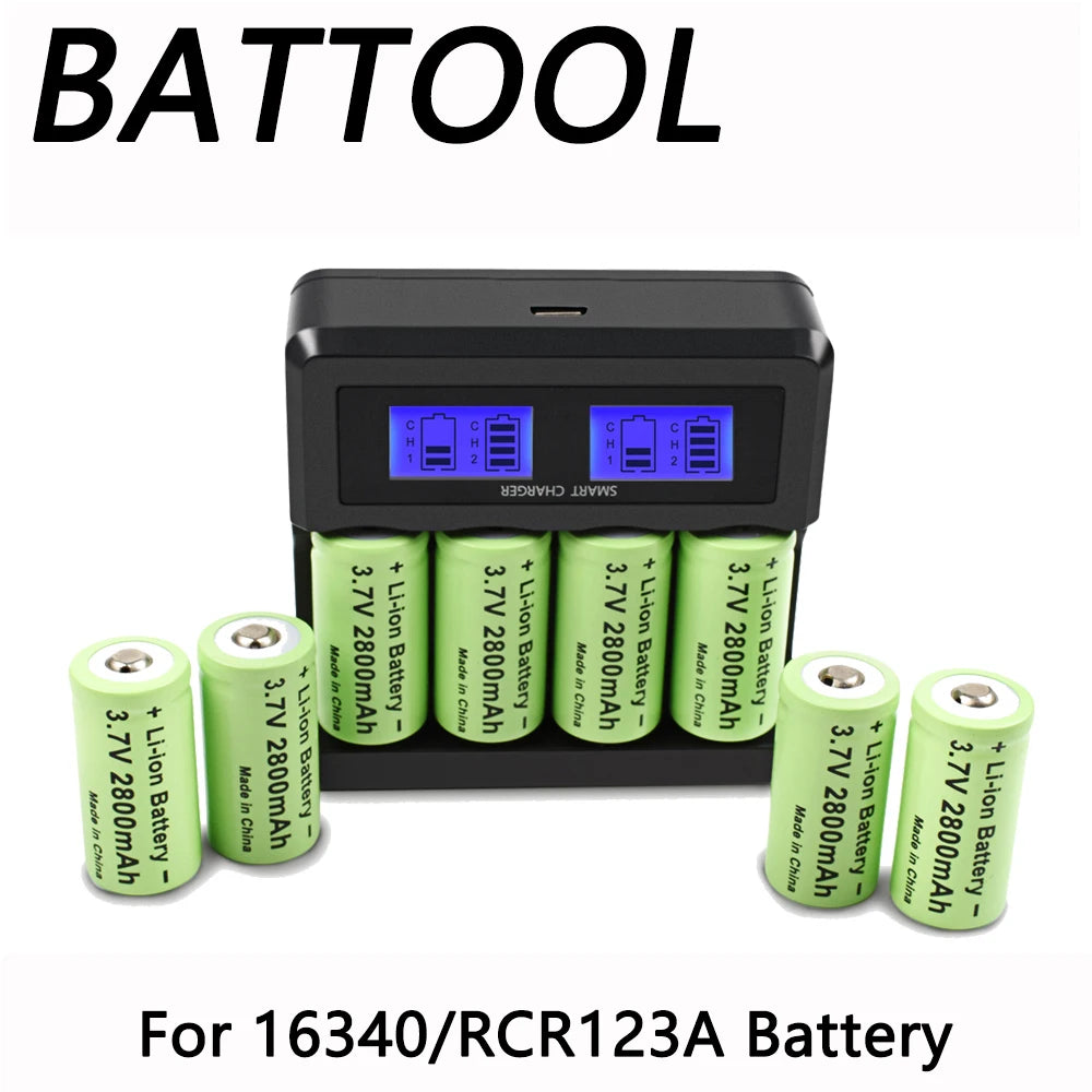 Rechargeable CR123A 2800mAh 3.7V Li-ion