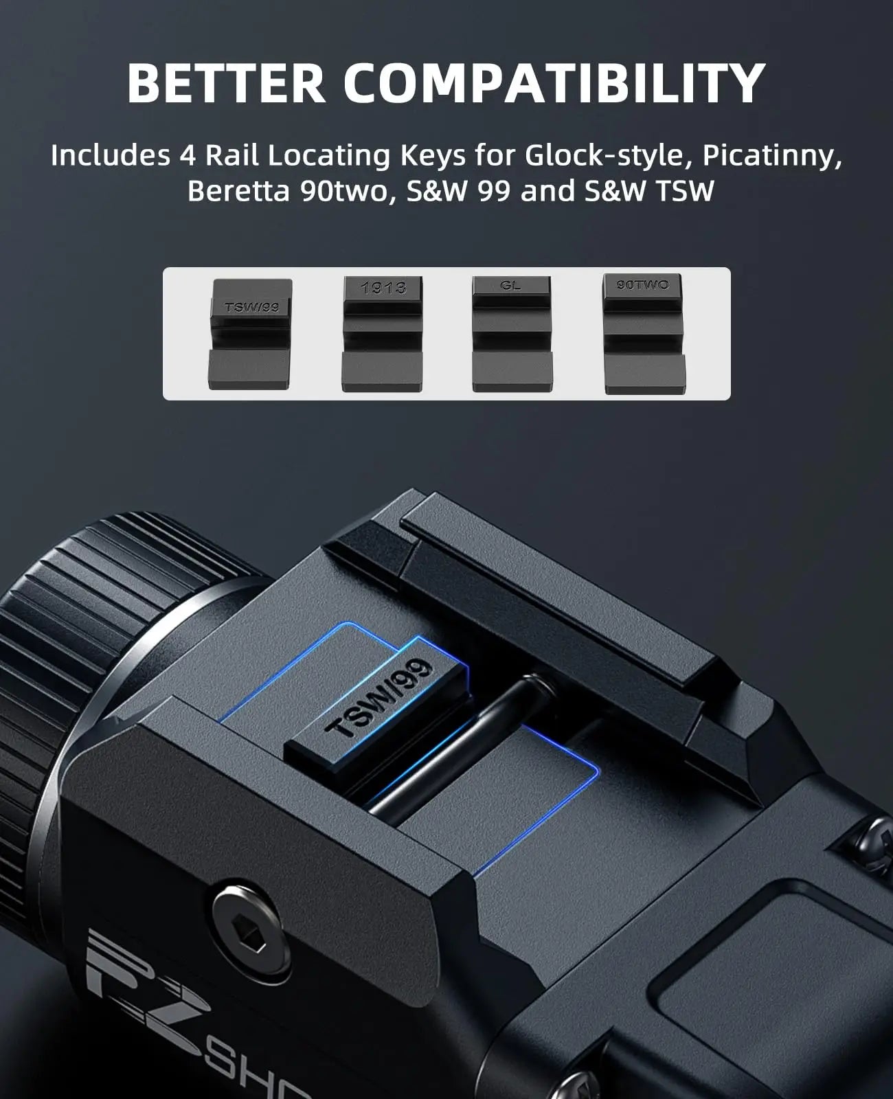 500 Lumens Pistol Rechargeable FlashLight FZ